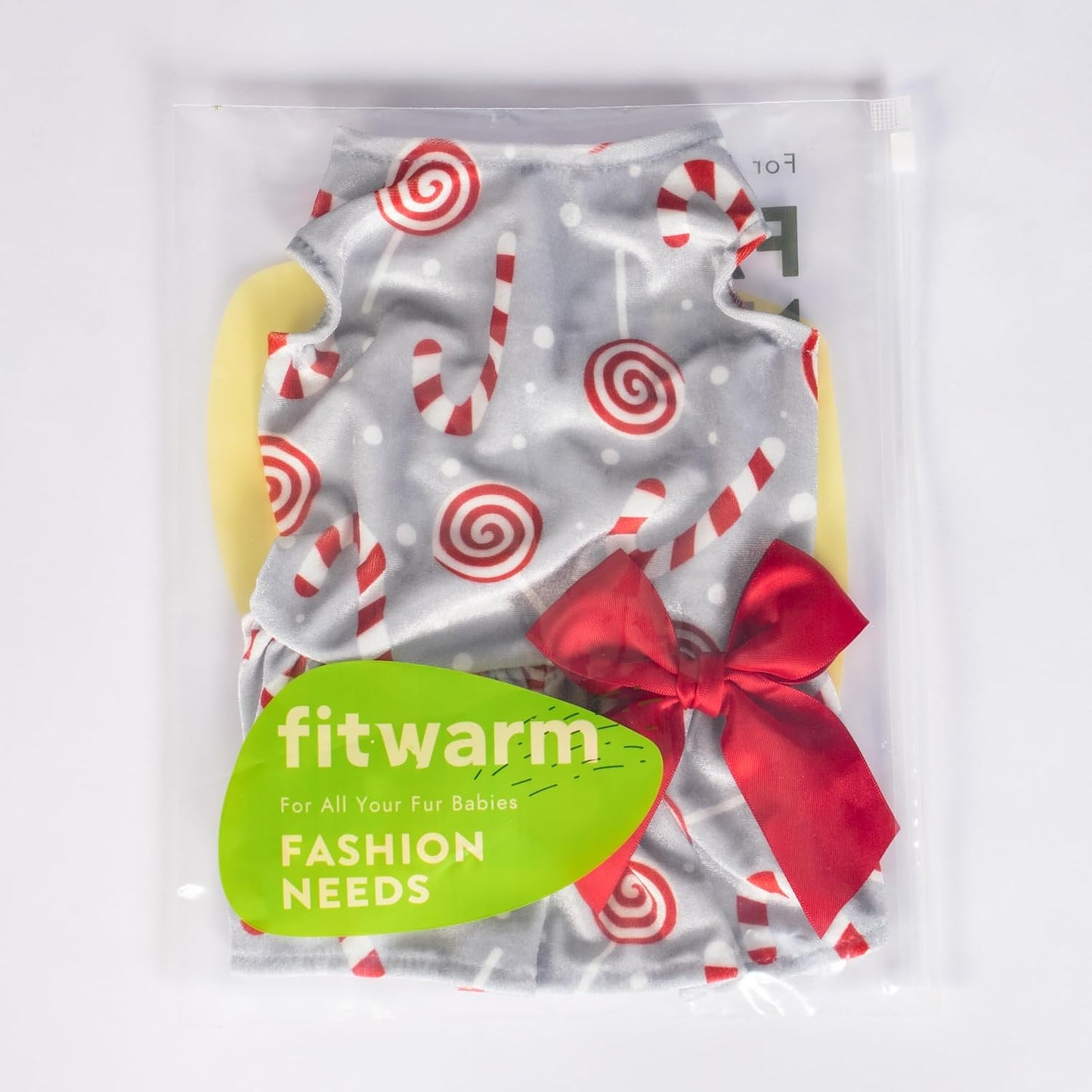 Christmas Candy Canes Dog Dress, Cute Dog Christmas Outfit, Doggy Clothes for Small Dogs Girl, Pet Apparel, Silver, Red, White, XXS