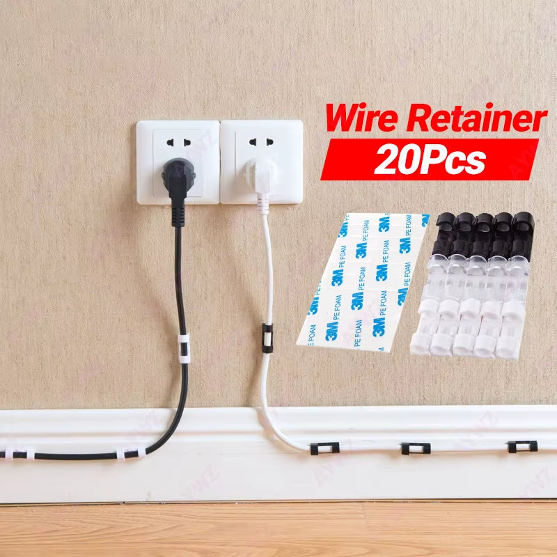 No-Punch Cable Manager, Wall Sticker, Traceless Wire Storage, Fixed Self-Adhesive Wire Clip, Network Cable Routing Artifact