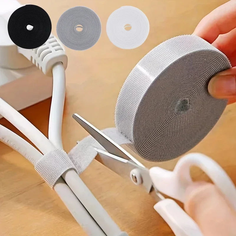 1PC Data Cable Management Cable Tie Reusable Removable Multi-Purpose Wire Organizer Data Cable Storage Tape Plant Fixation