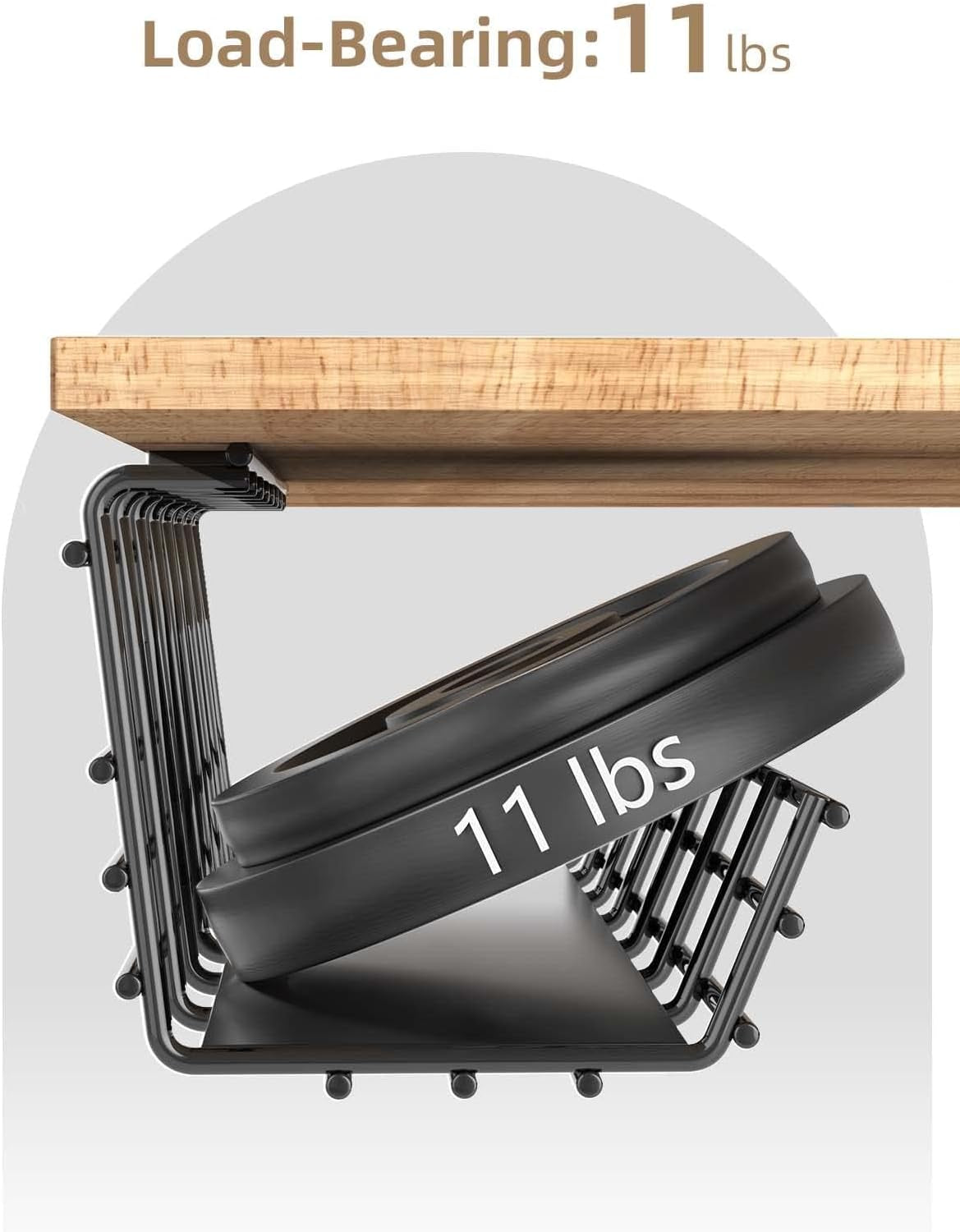 2 Pack  under Desk Cable Management Tray, Large Metal Cord Organizer, Office & Home Cord Wire Management under Desk Shelf, Easy Install Pre-Drilled Cable Organizer, Black