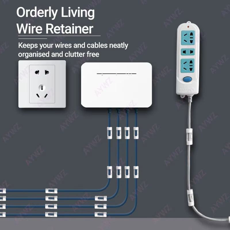 No-Punch Cable Manager, Wall Sticker, Traceless Wire Storage, Fixed Self-Adhesive Wire Clip, Network Cable Routing Artifact