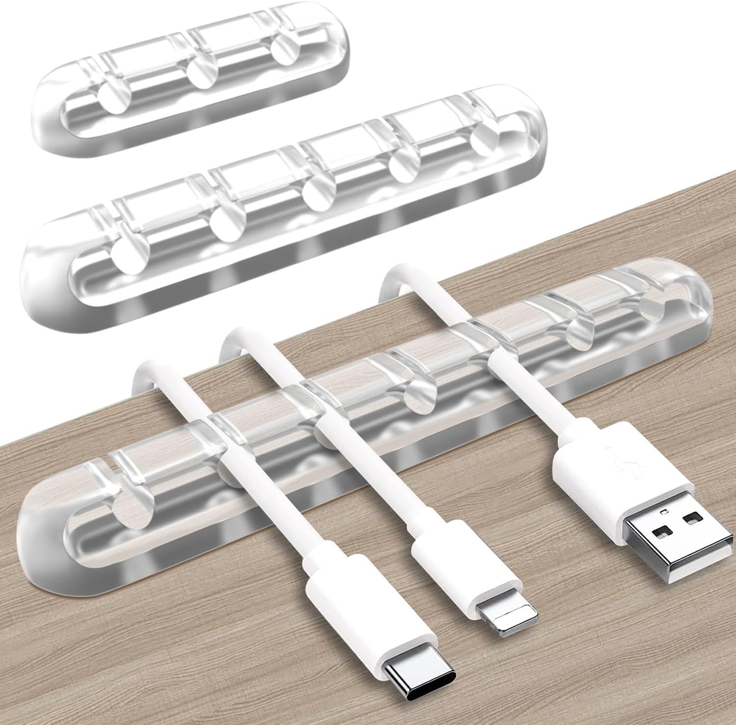 Cable Holder Clips, 3-Pack Cable Management Cord Organizer Clips Silicone Self Adhesive for Desktop USB Charging Cable Nightstand Power Cord Mouse Cable Wire PC Office Home